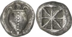 The Prospero Collection of Ancient Greek Coins. AIGINA. Islands off Attica, Aigina (c.510-490 B.C.), Silver Stater, 12.27g. Sea-turtle, a row of pellets on its shell. Rev. Incuse square, divided into 