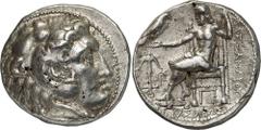 ANCIENT COINS. GREEK COINS. SELEUKID KINGDOM OF SYRIA. SELEUKOS I NIKATOR, 312-281 B.C. Tetradrachm with name of Alexander, Babylon, AR 17.16 g. Youthful head of Herakles r. wearing lion’s skin. Rev. 