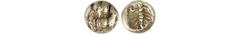 ANCIENT COINS. GREEK. Ionia, Miletos (c.550-520 B.C.), Electrum 1/48-Stater, 0.29 g. Lion’s scalp. Rev. Scorpion, within incuse square (Weidauer 35, 168; Klein, KM 55, 417). Nearly extremely fine. Sca