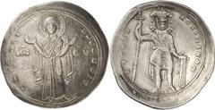 ANCIENT COINS. BYZANTINE. Constantine IX (A.D. 1042-1055) Silver Miliaresion, 2.70g, 6h. Δ EC Π OI-NA CWZOIC , Virgin orans standing facing (this variety without footstool), MP- Θ V. Rev. EVCBH-MONOMA
