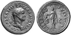 ANCIENT COINS ROMAN COINS IMPERIAL COINAGE GALBA, 68-69 No.: 277 Estimate: $ 5000 d=39 mm Sestertius. AE 27.75 g. SER GALBA IMP CAESAR AVG TR P Laureate, draped bust r. Rev. LIBERTAS -PVBLICA / S-C Li