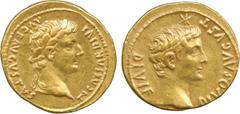 ANCIENT COINS. Roman Coins. Mint of Rome unless otherwise stated. Tiberius (A.D. 14-37), Gold Aureus, 7.70g, 5h.Mint of Lugdunum, struck A.D. 14-16. TI CAESAR DIVI AVG F AVGVSTVS , head of Tiberius fa