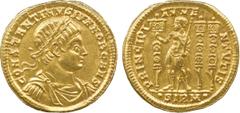 ANCIENT COINS. Roman Coins. Mint of Rome unless otherwise stated. Constantine II (A.D. 337-340), Gold Solidus, 4.35g, 12h.Mint of Sirmium.Struck A.D. 323. CONSTANTINVS IVN NOB CAES , bust of Constanti