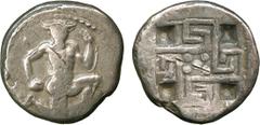 ANCIENT COINS. GREEK COINS. Crete, Knossos (c.440 B.C.), Silver Stater, 11.99g. The Minotaur in a kneeling-running stance to right, its head facing. Rev. The Labyrinth, in the form of a swastika, five