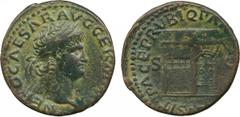ANCIENT COINS.ROMAN COINS. Mint of Rome unless otherwise stated. Nero (A.D. 54-68), Æ As, 11.42g, 5h.Struck c.A.D. 65. NERO CAESAR AVG GERM IMP , head of Nero facing right, laureate. Rev. PACE P R VBI