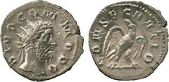 ANCIENT COINS.ROMAN COINS. Mint of Rome unless otherwise stated. Divus Commodus (d. A.D. 192), Silver Antoninianus, 3.74g, 7h.Struck under Trajan Decius, A.D. 250-251. DIVO COMMODO , head of Divus Com