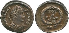 ANCIENT COINS.ROMAN COINS. Mint of Rome unless otherwise stated. Valens (A.D. 364-378), Silver Siliqua, 2.22g, 12h.Mint of Antioch.Struck A.D. 367-375. DN VALENS – PF AVG , bust of Valens facing right