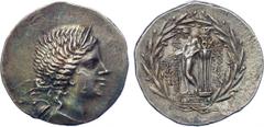 ANCIENT COINS, GREEK COINS, Ionia, Magnesia ad Maeandrum (c.160-150 BC), Silver Tetradrachm, 16.75g, 12h. Magistrate Apollodoros Kallikratou. Bust of Artemis facing right, diademed, a quiver over shou