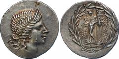 ANCIENT COINS, GREEK COINS, Ionia, Magnesia ad Maeandrum (c.160-150 BC), Silver Tetradrachm, 16.76g, 12h. Magistrate Apollodoros Kallikratou. Bust of Artemis facing right, diademed, with bow and quive