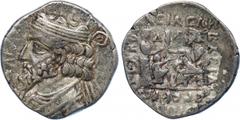 ANCIENT COINS, The David Sellwood Collection of Parthian Coins , Artabanus IV (c. AD 10-38), Silver Tetradrachm, 12.57g, 12h. Minted at Seleucia on the Tigris. Diademed and long bearded bust left, tra