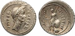 ANCIENT COINS , ROMAN COINS, Julius Caesar, Silver Denarius, 4.07g, 44 BC. Mint of Rome. M. Mettius, moneyer. CAESAR IMP , laureate head of Julius Caesar facing right. Rev. M METTIVS , Venus standing 