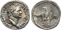 ANCIENT COINS , ROMAN COINS, Vespasian (AD 69-79), Silver Denarius, 3.09g. Mint of Rome, AD 76. IMP CAESAR VESPASIANVS AVG , laureate head facing right. Rev. COS VII , eagle standing facing on garland