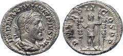 ANCIENT COINS , ROMAN COINS, Maximinus I (AD 235-238), Silver Denarius, 3.60g, 7h. Mint of Rome, struck AD 236. IMP MAXIMIANVS PIVS AVG , bust facing right, laureate, draped and cuirassed. Rev. P M TR