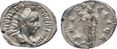 ANCIENT COINS , ROMAN COINS, Herennius Etruscus (AD 251), Silver Antoninianus, 4.36g, 7h. Mint of Rome, struck AD 250-251. Q HER ETR MES DECIVS NOB C , bust facing right, radiate and draped. Rev. SPES