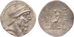 ANCIENT COINS, KINGS OF PARTHIA, Parthian Kingdom. Artabanos II (127/6 BC). Silver Tetradrachm, 16.21g, Seleukeia on the Tigris. Diademed head of Artabanos II right. Rev. Demeter seated left, holding 