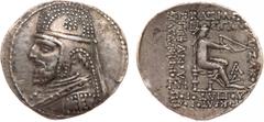 ANCIENT COINS, KINGS OF PARTHIA, Parthian Kingdom. Mithradates III (87-80 BC). Silver Tetradrachm, 15.51g, Seleukeia on the Tigris. Bust of Mithradates III left, wearing tiara. Rev. Archer seated righ