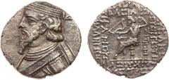 ANCIENT COINS, KINGS OF PARTHIA, Parthian Kingdom. Orodes III (c. AD 6-8). Billon Tetradrachm, 13.12g, Seleukeia on the Tigris, Dystros 317 SE (February AD 6). Diademed bust of Orodes III left. Rev. K