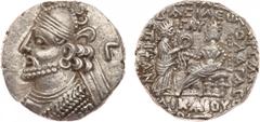 ANCIENT COINS, KINGS OF PARTHIA, Parthian Kingdom. Vologases III (c. AD 111-146). Billon Tetradrachm, 14.32g, Seleukeia on the Tigris, Periteios 433 SE (January, AD 122). Bust of Vologases III left, w