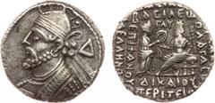 ANCIENT COINS, KINGS OF PARTHIA, Parthian Kingdom. Vologases III (c. AD 111-146). Billon Tetradrachm, 13.74g, Seleukeia on the Tigris, Periteios 433 SE (January, AD 122). Bust of Vologases III left, w