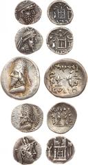 ANCIENT COINS, KINGS OF PERSIS, Kingdom of Persis. Autophradates II (early to mid 2nd Century BC). Silver Obol, 0.73g. Bearded head of Autophradates II right, wearing diadem and kyrbasia adorned with 