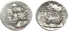 ANCIENT COINS, KINGS OF PERSIS, Kingdom of Persis. Artaxerxes IV (late 2nd to early 3rd Century AD). Silver Hemidrachm, 1.34g. Bearded bust of Artaxerxes IV left, wearing diadem, hair in bunch above, 