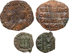 ANCIENT COINS, BYZANTINE, Justinian I (AD 527-565). Æ Follis, 22.84g. Mint of Constantinople. Helmeted and cuirassed bust facing. Rev. large M, flanked by ANNO and XU , officina B, CON in exergue (S 1
