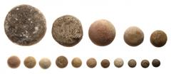 Ancient Judaean Stone Weight Collection. Judean Stone WeiPalinelite Period (Iron Age III, 9th-7th centuries BCE), 14 weights, and Herodian Period (1st-2nd centuries CE) 2 weights. Includes the followi