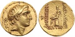 Ancient Coins, ANCIENT GREEK COINS Seleukid Kingdom. Demetrios I Soter. Gold Stater (8.55 g), 162-150 BC. Ekbatana. Diademed head of Demetrios I right; behind, star above K. Rev. BASILEWS DHMHTRIOU SW