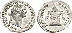 Ancient Coins, ROMAN EMPIRE Domitian. Silver Denarius (3.45 g), as Caesar, AD 69-81. Rome, under Titus, AD 80. CAESAR DIVI F DOMITIANVS COS VII, laureate head of Domitian right. Rev. PRINCEPS IVVENTVT