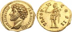 Ancient Coins, ROMAN EMPIRE Marcus Aurelius. Gold Aureus (7.12 g), as Caesar, AD 138-161. Rome, under Antoninus Pius, AD 151/2. AVRELIVS CAE-SAR AVG PI IL, bare head of Marcus Aurelius left. Rev. TR P
