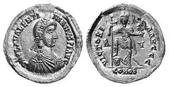ROMAN COINS IMPERIAL COINAGE VALENTINIANUS III, 424-455 No.: 215 Estimation: $ 900 d=24 mm VALENTINIANUS III, 424-455. Solidus, Ravenna, about 426-430. AV 4.44 g. DN PLA VALENTI-NIANVS P F AVG Draped,