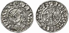 THE K. W. GÜSTROW COLLECTION -A SURVEY OF DARK AGE AND EARLY MEDIEVAL COINAGES LATE ANGLO-SAXON KINGS OF ENGLAND No.: 440 Estimate: $ 150 d=19 mm CNUT, 1016-1035. Penny, helmet type, London, moneyer L
