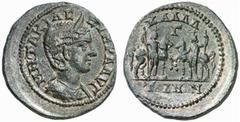 GREEK COINS UNDER ROMAN RULE MOESIA INFERIOR No.: 150 Estimate: $ 250 d=26 mm Otacilia Severa, wife of Philip I Arabs, 244-249. Bronze (3 Assaria). AE 7.26 g. M wTAKIL C-EUHRA AUG Diademed and draped 