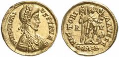 ROMAN COINS ROMAN EMPIRE HONORIUS, 393-423. No.: 471 Estimate: $ 1350 d=21 mm HONORIUS, 393-423. Solidus, Ravenna, about 402-406. AV 4.41 g. DN HONORI-VS P F AVG Diademed, draped and cuirassed bust r.