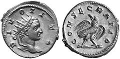ANCIENT COINS ROMAN COINS IMPERIAL COINAGE CONSECRATIO issues for deified Emperors No.: 745 Estimation: $ 300.- d=22 mm For Divus Titus. Antoninianus, Milan. AR 4. 23 g. DIVO TITO Radiate head r. Rev.
