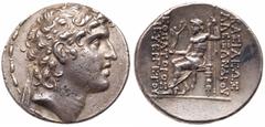 Ancient Greek Coins Seleukid Kingdom. Alexander I Balas. Silver Tetradrachm (16.77 g), 152/1-145 BC. Uncertain Mint 88, in northern Syria. Diademed head of Alexander I right. Reverse: BAΣIΛEΩΣ AΛEΞANΔ