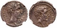 Roman Republic Q. Pompeius Rufus. Silver Denarius (3.76 g), 54 BC. Rome. Q POM RVFI before, RVFVS COS behind, bare head of the consul Q. Pompeius Rufus right. Reverse: SVLLA COS, bare head of Sulla ri