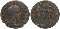 Roman Imperial Coinage Maximinus I 'Thrax'. Æ 35 (21.06 g), AD 235-238. Tarsus in Cilicia. Laureate, draped and cuirassed bust of Maximinus I right. Reverse: The Three Graces standing, the central fig