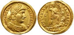 Roman Imperial Coinage Constantine III. Gold Solidus (4.46 g), AD 407-411. Lugdunum, AD 408-411. D N CONSTAN-TINVS P F AVG, diademed, draped and cuirassed bust of Constantine III right. Reverse: VICTO
