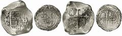 SOUTH AMERICAN COINS FROM THE DICK DOWNES COLLECTION MEXICO Philip II. Error 4 Reales, first lion struck over castle. Philip IV. 8 Reales, 1650P. Shield, mintmark and assayer clear, date 90% so. Unlis