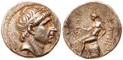 Greek Coinage Seleukid Kingdom. 'Antiochos Soter'. Silver Tetradrachm (17.21 g), ca. 246-244 BC. Mint associated with Antioch. Diademed head of 'Antiochos Soter' right. Reverse: ANTIOXOY ΣΩTHPO[Σ], Ap