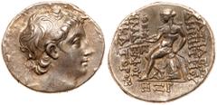 Greek Coinage Seleukid Kingdom. Demetrios II Nikator. Silver Tetradrachm (16.64 g), first reign, 146-138 BC. Antioch on the Orontes, SE 168 (145/4 BC). Diademed head of Demetrios II right. Reverse: [B