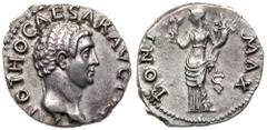 Roman Imperial Coinage Otho. Silver Denarius (3.31 g), AD 69. Rome. [IM]P OTHO CAESAR AVG T[R P], bare head of Otho right. Reverse: PONT MAX, Ceres standing facing, head left, holding grain ears and c