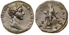 Roman Imperial Coinage Commodus. Æ As (11.84 g.), as Caesar, AD 166-177. Rome, under Marcus Aurelius. COMMODO CAES AVG FIL GERM SARM, bare head of Commodus right. Reverse: SPES PVBLICA around, S C acr