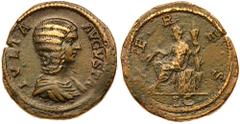Roman Imperial Coinage Julia Domna. Æ Sestertius (26.08 g.), Augusta, AD 193-217. Rome, under Septimius Severus, AD 209. IVLIA AVGVSTA, draped bust of Julia Domna right. Reverse: CERES around, S C in 