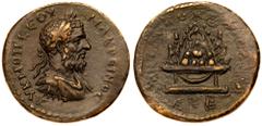 Roman Imperial Coinage Macrinus. Æ (15.97 g), AD 217-218. Caesarea in Cappadocia, RY 2 (AD 218). AY K M OΠ CEOY MAKPEINOC, laureate, draped and cuirassed bust of Macrinus right. Reverse: MHTPOΠO KAICA