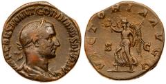 Roman Imperial Coinage Gordian I Africanus. Æ Sestertius (18.55 g), AD 238. Rome. IMP CAES M ANT GORDIANVS AFR AVG, laureate, draped and cuirassed bust of Gordian I right. Reverse: VICTORIA AVGG aroun