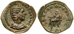 Roman Imperial Coinage Otacilia Severa. Æ Sestertius (16.05 g.), Augusta, AD 244-249. Rome, under Philip I, AD 246/7. MARCIA OTACIL SEVERA AVG, diademed and draped bust of Otacilia Severa right. Rever