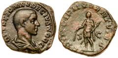 Roman Imperial Coinage Herennius Etruscus. Æ Sestertius (17.49 g.), as Caesar, AD 250-251. Rome, under Trajan Decius. Q HER ETR MES DECIVS NOB C, bare-headed, draped and cuirassed bust of Herennius Et