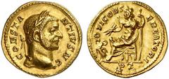 ROMAN COINS Mint Rome, if not otherwise mentioned. ROMAN EMPIRE CONSTANTIUS I CHLORUS, Caesar 293-305 Aureus, Treveri, about 294. AV 4.71 g. CONSTA-NTIVS N C Laurate head r. Rev. IOVI CONS-ERVATORI / 